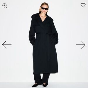 SKIMS Boyfriend Fleece OVERSIZED TRENCH COAT 🧥 Color Onyx Size Medium NICE! NWT!